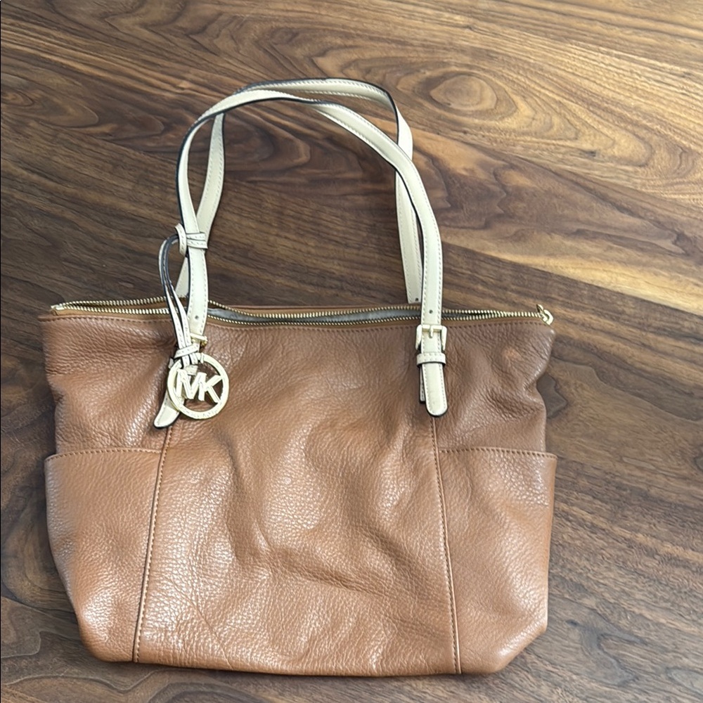 Michael Kors Brown and Cream Leather Tote